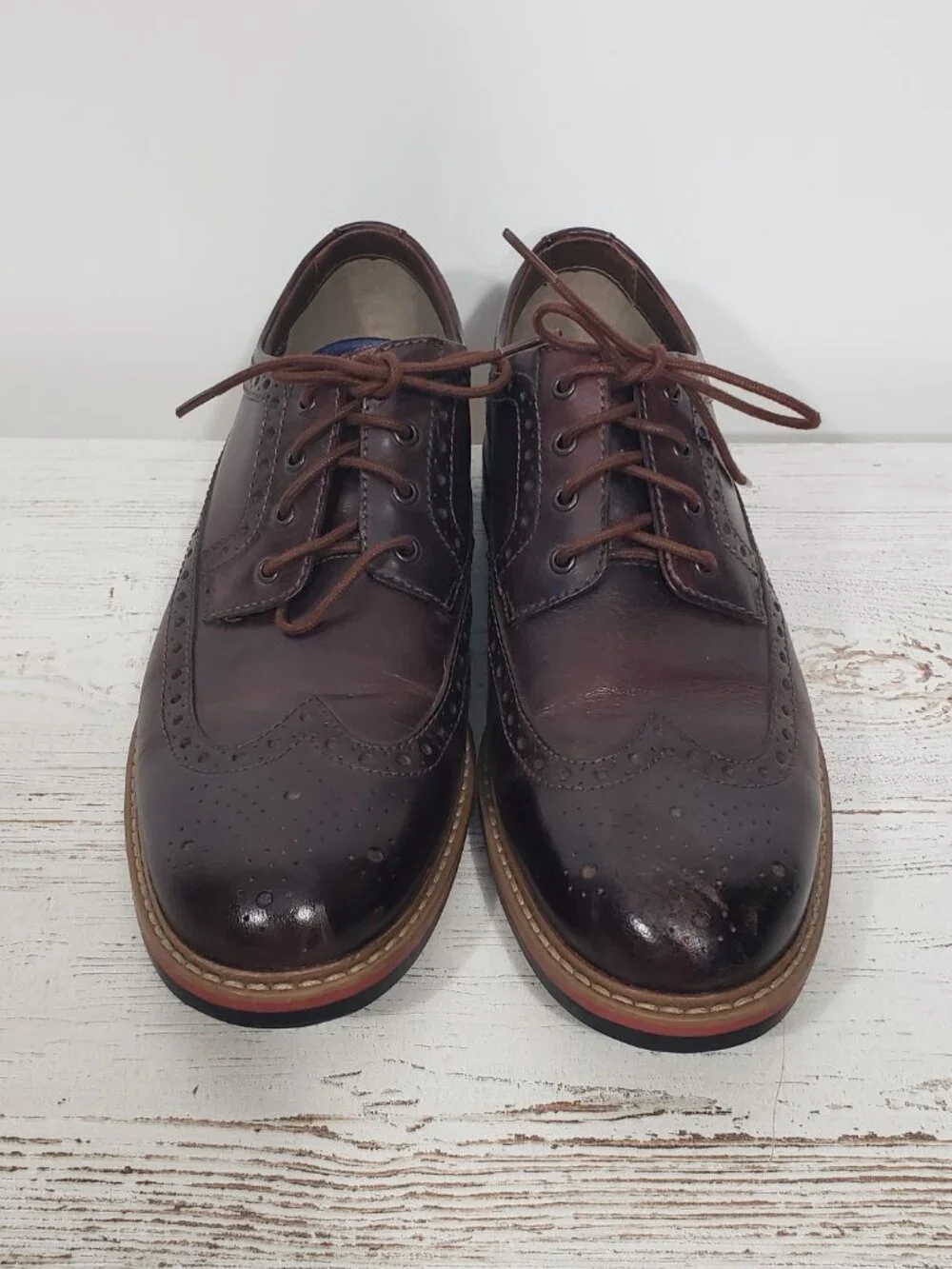 Bostonian  Crown Windsor  Brown Longwing Leather Derby Dress Shoes  Men's 11